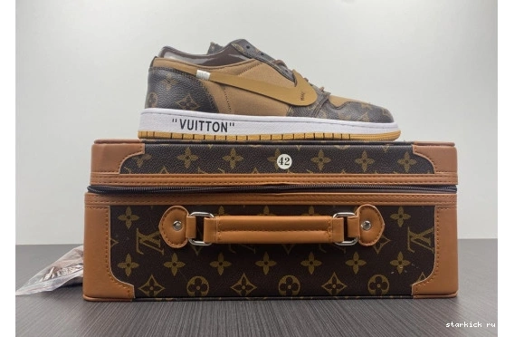 WHITE-LouiV Low JORDAN O-W AIR 1 Top -LouiV CASE) (WITH 0328